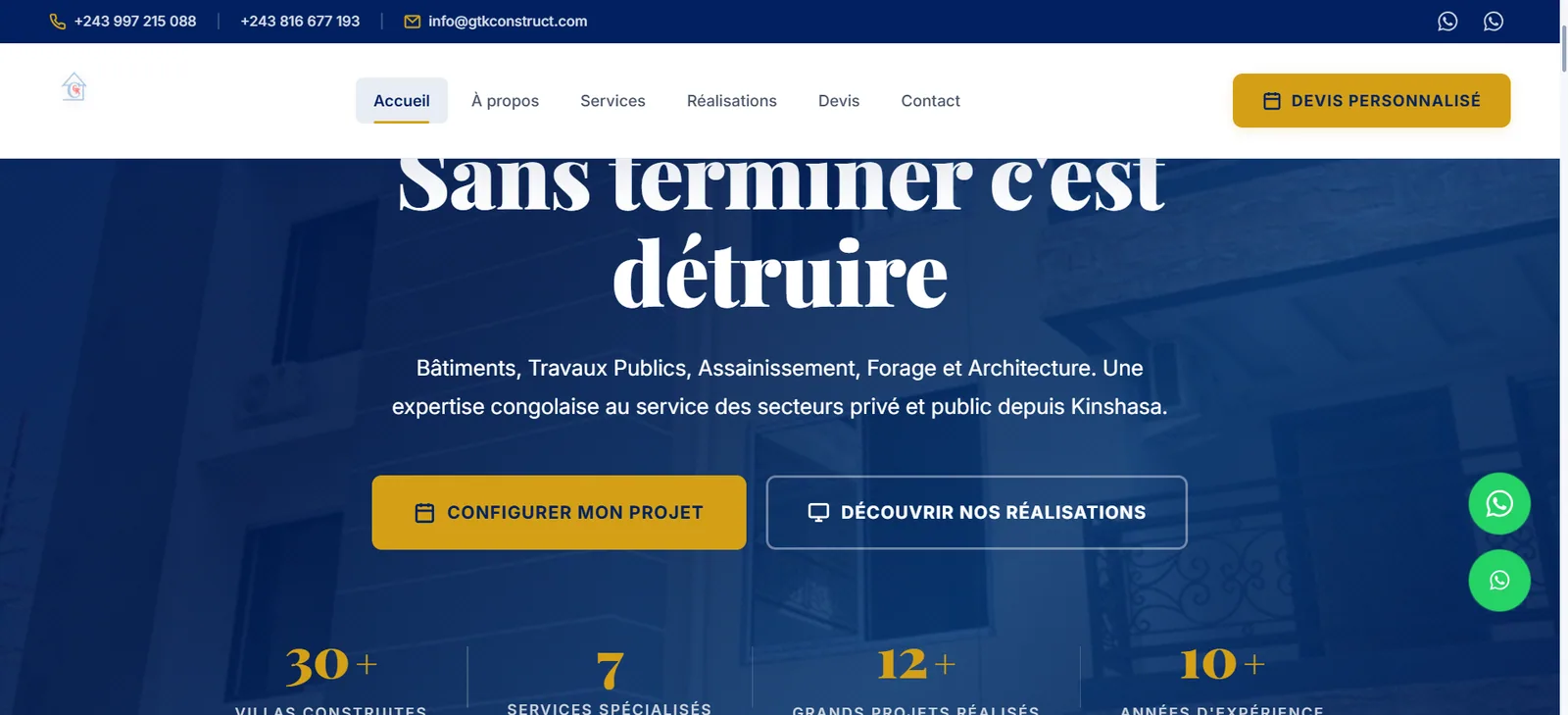 GTK Construction — réalisation BC Digital Services